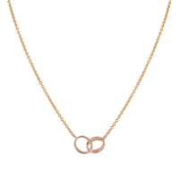 [Luxe jewelry]LOVE NECKLACE DOUBLE RING PINK GOLD