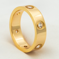 [Luxe jewelry]LOVE RING 5.5MM 6 DIAMONDS PINK GOLD
