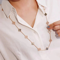 [Luxe jewelry]CLOVER 20 MOTIFS DARK MOP DIAMOND  NECKLACE
