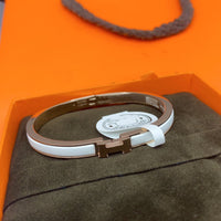 [Luxe jewelry]CLASSIC HM CLIC WHITE 8MM ENAMEL BRACELET