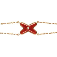[Luxe jewelry]JEUX BRACELET CARNELIAN PINK GOLD 1 DIAMOND