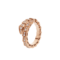 [Luxe jewelry]SERPENTI RING PINK GOLD DIAMOND PAVED 4MM