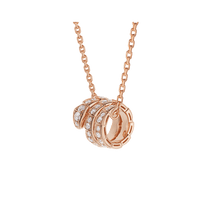 [Luxe jewelry]SERPENTI PINK GOLD NECKLACE DOUBLE RING DIAMOND