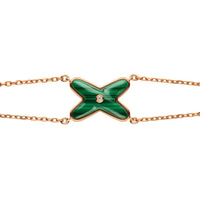 [Luxe jewelry]JEUX BRACELET MALACHITE PINK GOLD 1 DIAMOND