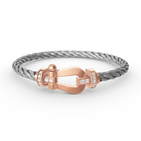 [Luxe jewelry]FORCE LARGE HORSESHOE HALF DIAMOND BRACELET ROSE GOLD