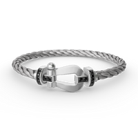 [Luxe jewelry]FORCE LARGE HORSESHOE BLACK DIAMOND BRACELET SILVER