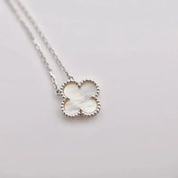 [Luxe jewelry]CLOVER  15MM WHITE MOTHER-OF-PEARL SILVER