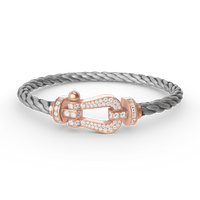 [Luxe jewelry]FORCE LARGE HORSESHOE FULL DIAMOND BRACELET ROSE GOLD