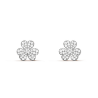 [Luxe jewelry]FRIVOLE SILVER FLOWER DIAMOND EARRINGS