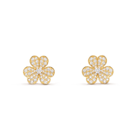[Luxe jewelry]FRIVOLE GOLD FLOWER DIAMOND EARRINGS