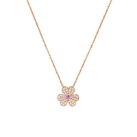 [Luxe jewelry]FRIVOLE ROSE GOLD FLOWER DIAMOND NECKLACE