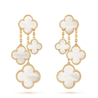 [Luxe jewelry]CLOVER EARRINGS WHITE MOP 4 MOTIFS GOLD