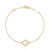 [Luxe jewelry]CLOVER WHITE MOP SINGLE FLOWER BRACELET